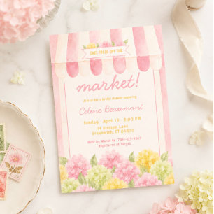 Convite Recém-saída do Mercado Chuva de Noivas Floral
