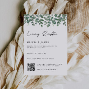 Convite Recepção à noite com código QR rsvp