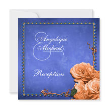 Recepção alaranjada azul do vintage do casamento