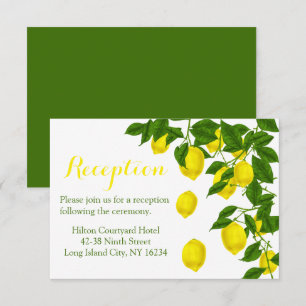 Convite Recepção Amarela Aquarela Limões Casamento Verde