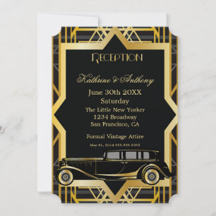 Convite Recepção ao Estilo Gatsby dos Anos Vinte Ruidosos