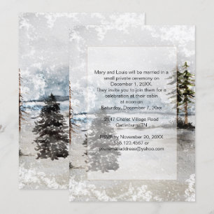 Convite Recepção Apenas Casamento do Lago Neve Fir Pine Tr