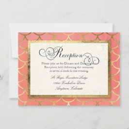 Convite Recepção Art Deco Shell Dourado Casamento Formal F