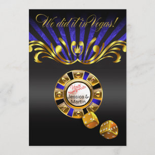 Convite Recepção Art Nouveau Vegas   dourado azul