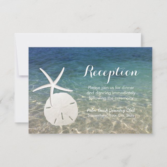 Convite Recepção-Casamento na Praia Estrela do Mar e Dólar (Frente)