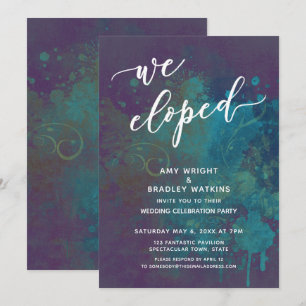Convite Recepção com Letra de Noiva Fugida Abstrata Multic