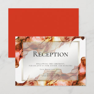 Convite RECEPÇÃO   Cores de Outono em Aquarela Abstrata 4