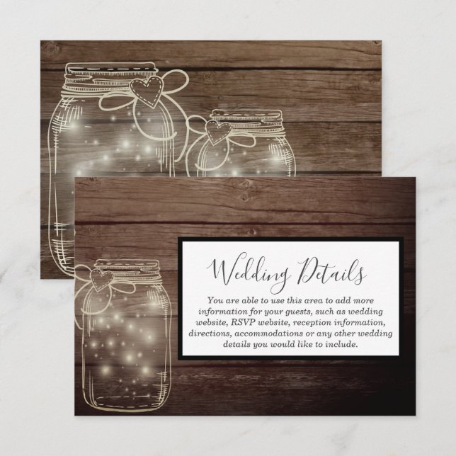 Convite Recepção Country em Jarro de Pedra de Madeira Rúst (Frente/Verso)