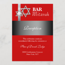 Convite RECEPÇÃO DA bar vermelha mitzvah