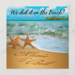 Convite Recepção da praia do casal da estrela do mar de