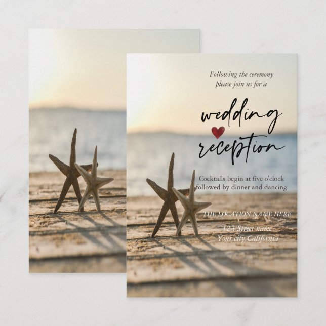Convite Recepção das estrelas do mar Praia da Areia (Frente/Verso)