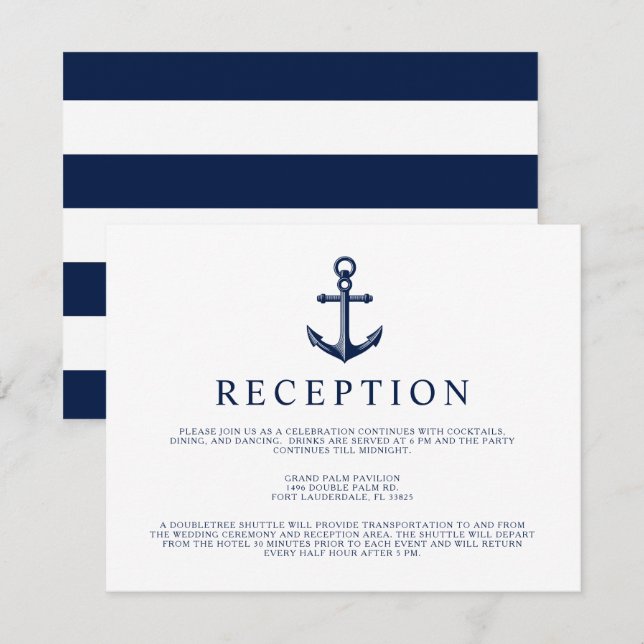 Convite Recepção de Âncora no Estilo Náutico (Frente/Verso)