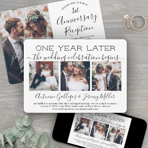Convite Recepção de Aniversário de Um Ano 4 Fotos Casament