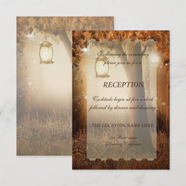 Convite Recepção de Árvore Rústica Vintage (Frente/Verso)