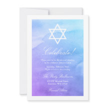 Recepção de Bat Mitzvah com Aquarela Roxa e Teal