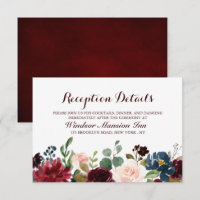 Recepção de Boho Russo Floral Marinho Vermelho Bur