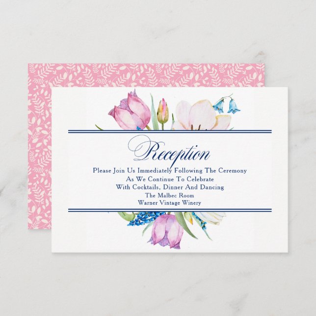 Convite Recepção de Buquê de Jardim (Frente/Verso)