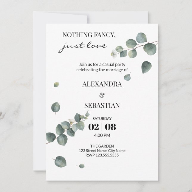 Convite Recepção de casamento (Frente)