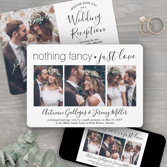 Convite Recepção de Casamento 4 Fotos Nada de Luxo Só Amor (Criador carregado)