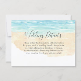 Convite Recepção de Casamento à Beira-Mar com Aquarela Pin