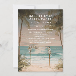 Convite Recepção de Casamento à Beira-Mar Felizes para Sem