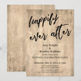 Convite Recepção de Casamento Acabados de Casar em Madeira