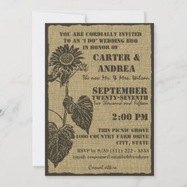 Convite Recepção de Casamento ao Ar Livre com Churrasco de