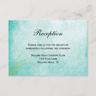 Convite Recepção de casamento Aqua Hummingbird
