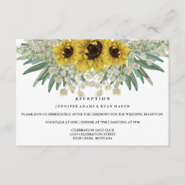 Convite Recepção de Casamento Aquarela de Girassol