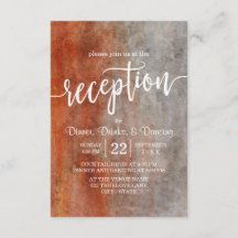 Recepção de Casamento Aquarela Laranja Cinza Outon