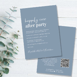 Convite Recepção de casamento Azul Dusty do Código QR Mode