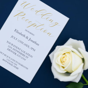 Convite Recepção de Casamento Azul Opulento