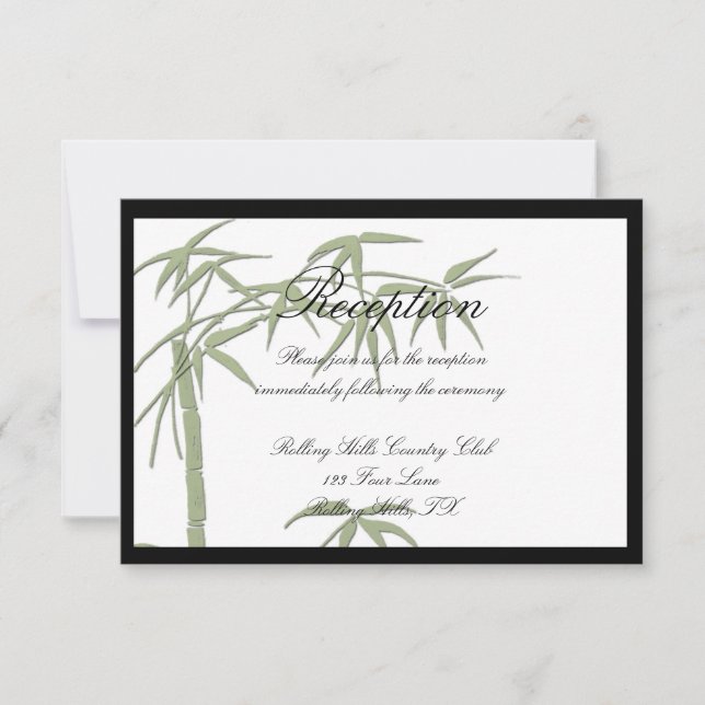 Convite Recepção de casamento Bamboo Beauty (Frente)