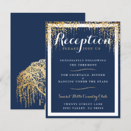 Convite Recepção de Casamento Blue Gold da Árvore de Salgu
