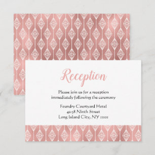 Convite Recepção de Casamento Boho Pink Tribal Diamante Vi