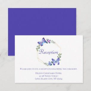 Convite Recepção de Casamento Borboleta Borboletas Azul-Ma