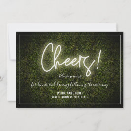 Convite Recepção de Casamento Boxwood Neon Branco Cheers