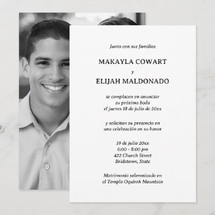 Convite Recepção de casamento branca e negra espanhola
