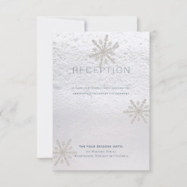 Convite Recepção de Casamento Branco Inverno Floco de Neve