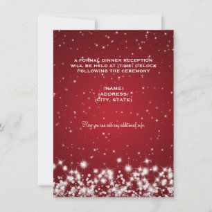 Convite Recepção de Casamento Brilho de Inverno Vermelho