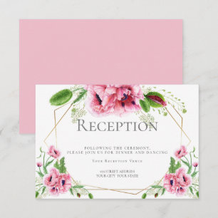 Convite RECEPÇÃO DE CASAMENTO Cápsulas cor de água ro