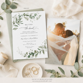 Convite Recepção de Casamento Casual com Verde de Eucalipt