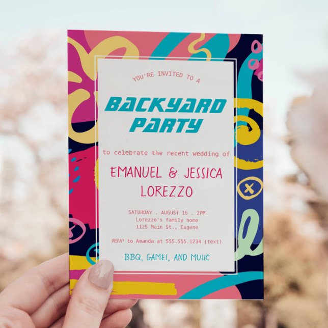 Convite Recepção de casamento Casual das Portas Retro Bril (Criador carregado)