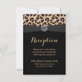 Convite Recepção de Casamento Chic Bright Diamond Leopard