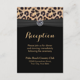 Convite Recepção de Casamento Chic Bright Diamond Leopard
