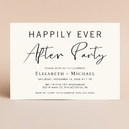 Convite Recepção de casamento Chic Cream Após Festa