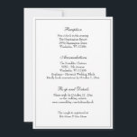 Convite Recepção de casamento clássica branca e preto eleg<br><div class="desc">Personalize nossa elegante recepção de casamento preta e branca,  RSVP e placa de gabinete de detalhes. Todo texto e fontes podem ser modificados. Coordenar convites,  salvar a data,  favores de casamento,  etc.,  também estão na nossa suíte de casamento no Chá do Rosa Shoppe.</div>