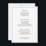 Convite Recepção de Casamento Clássica Preta e Branca Eleg<br><div class="desc">Personalize nossa recepção de casamento preta e branca elegante,  RSVP e cartão de detalhes incluso. Todo o texto e fontes podem ser modificados. Convites coordenados,  save the date,  lembranças de casamento e etc. também estão em nosso conjunto de casamento na Shower of Roses Shoppe.</div>