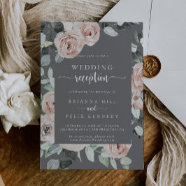 Convite Recepção de Casamento Clássico Geométrico Rosa Cin