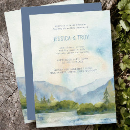 Convite Recepção de Casamento com Aquarela do Lago da Mont